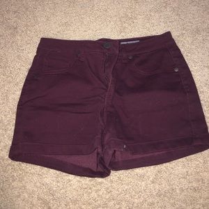 Maroon Jean Shorts
